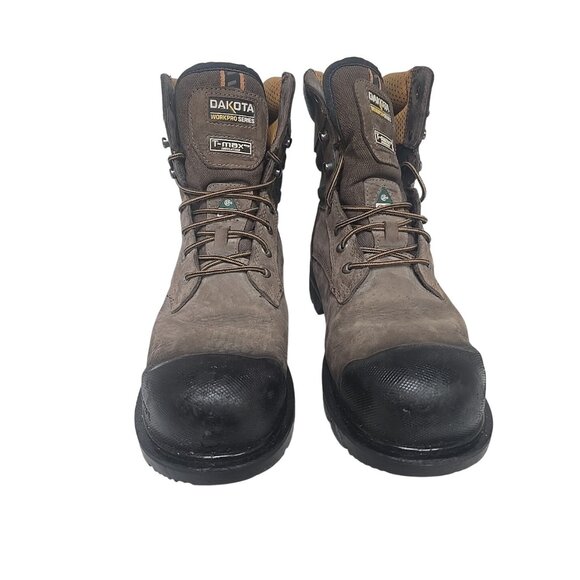 Dakota Men's 8537 8'' Quad Comfort Aluminum Toe Comp Plate Work Boot Brown 10.5W - Picture 6 of 7